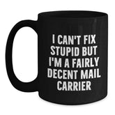 Funny Mail Carrier Gifts from Men to Women, Black Coffee Mug, Perfect for Mail Carrier, Inspirational Quote, Christmas Unique Gifts - Main